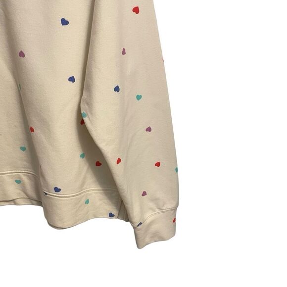 Wildfox Cream Heart Long Sleeve Cropped Sweatshirt Size XL - Picture 5 of 8
